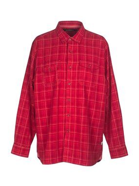 Sean John Men's 3XL Tailored Fit Red Button-Up Casual Shirt Cotton Windowpane